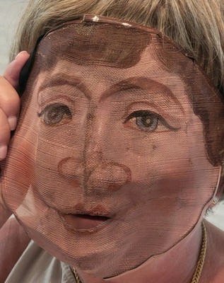 VINTAGE Odd Fellows Wire Mesh Ceremonial Mask  -  Some Damage / AUTHENTIC