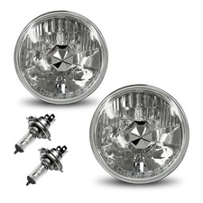 Halogen Headlights Conversion Kit Round 5 Inch Chrome Clear with H4 Bulb