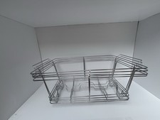 Paquete de 8- Estante calentador de platos buffet soporte de acero rozado de alambre tamaño completo desechable
