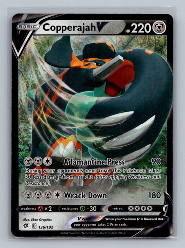 Pokemon Copperajah V Holo Ultra Rare SWSH02: Rebel Clash 136/192 NM