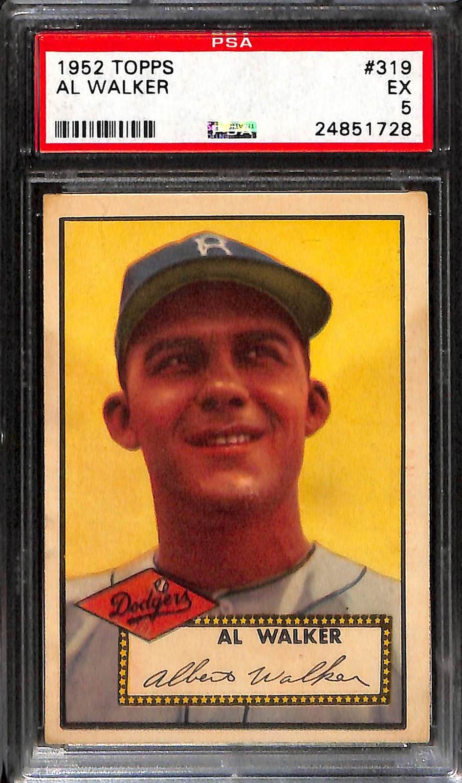 1952 TOPPS #319 AL WALKER PSA 5 EX 24851728