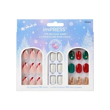 KISS imPRESS Press On Christmas Nails 04 Medium, No Glue 90 Count