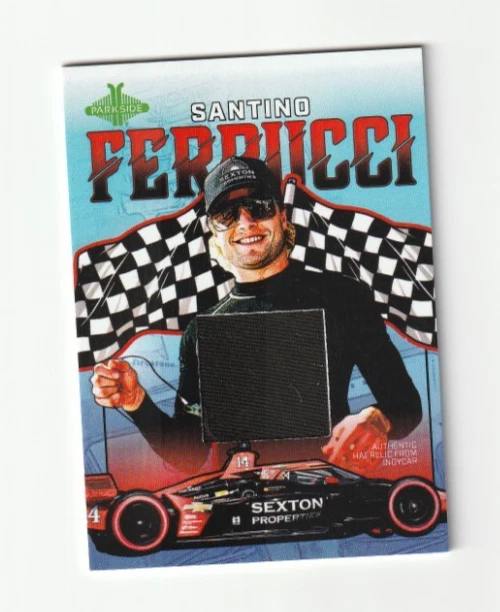 2026 SANTINO FERRUCCI PARKSIDE HAT RELIC INDIANAPOLIS 500 INDY CAR TRADING CARD