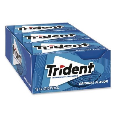 Trident Sugar-Free Gum, Original Mint, 14 Sticks/Pack, 12 Pack/Box