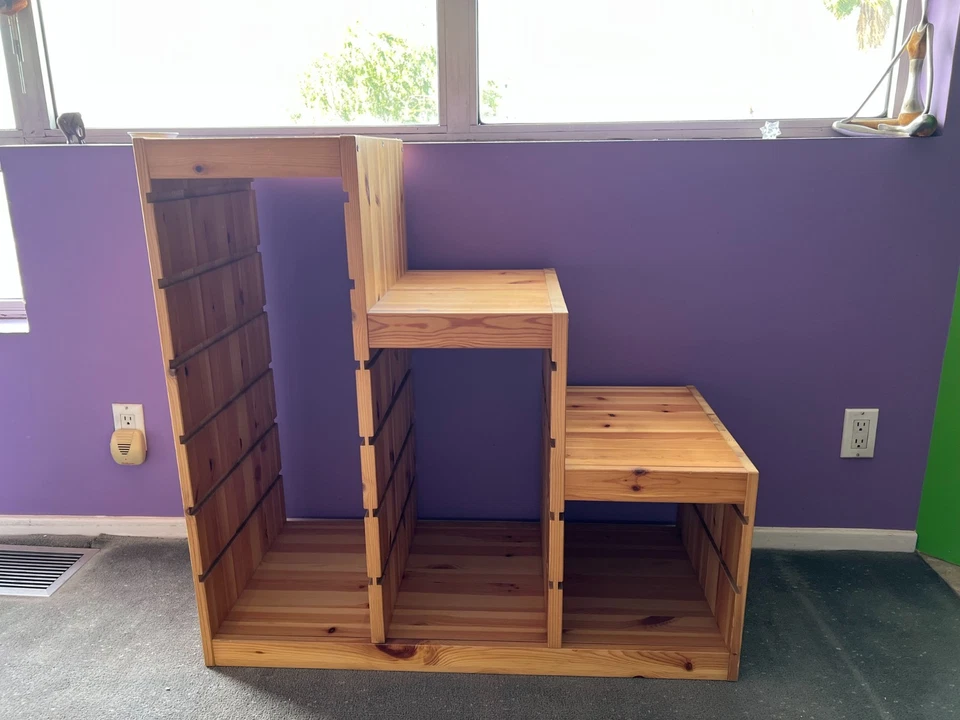 IKEA TROFAST Combinación de almacenamiento con cajas, contenedores de pino teñido/multicolor Foto 4 de 4