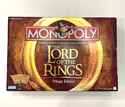 Monopoly Lord of the Rings Trilogy Edition Board Game 100% COMPLETE Plus Extras