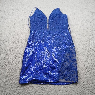 Amelia Couture Dress Womens 6 Blue Sleeveless Formal Prom New