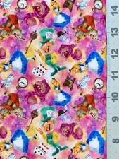 Alice in Wonderland Custom Fabric Fat Quarter 18 x28 Cotton Spandex Curiouser