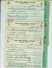 NEW YORK CENTRAL SYSTEM NYC TRAIN ORDERS (16) REDDICK, ILLINOIS  ALL  1962.