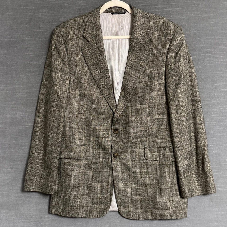 Abrigo Deportivo Jack Victor 40R Tostado Cuadros Bambú Italia Canadá Blazer Chaqueta Clásica Foto 2 de 4
