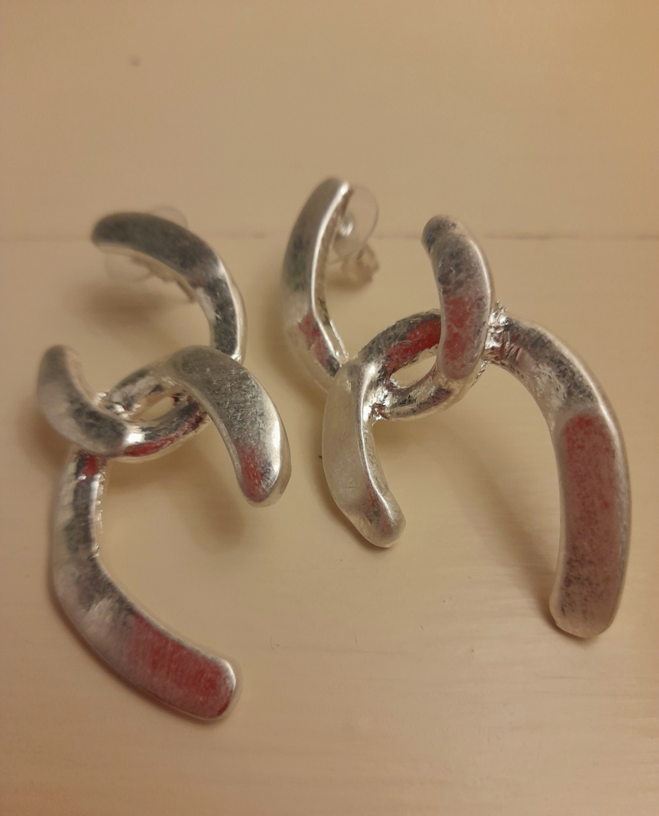 Stunning Linked Statement Silver-coloured Earrings - image 6