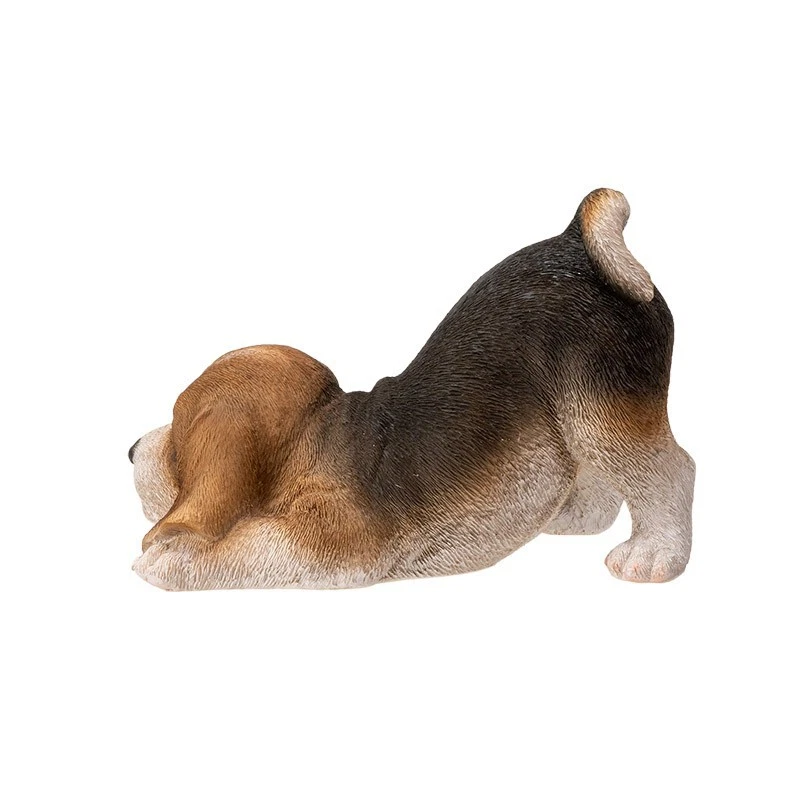 Realista Adorable Agachado Tri Color Beagle Perro Cachorro Estatuilla 7.5" Largo Beagl Foto 4 de 4