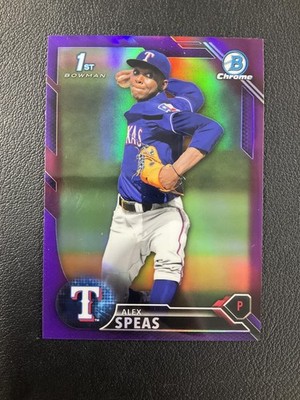 2016 Bowman Draft #BDC-45 Alex Speas Texas Rangers Chrome Purple Refractor /250