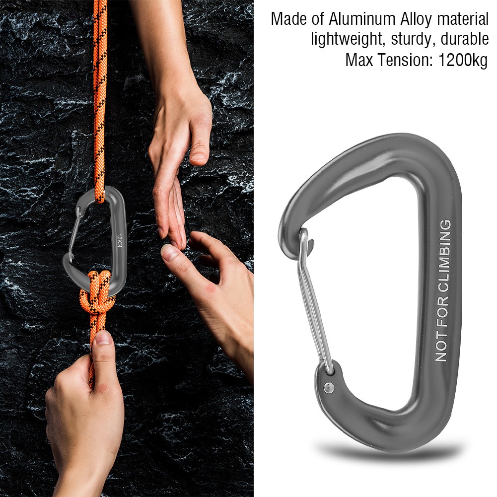 Aluminum Alloy Carabiner D Buckle Spring Clip Keychain Hook Outdoor Sports Acces