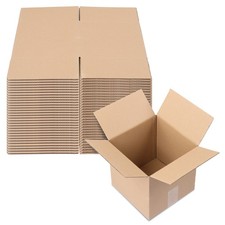 50-Pack 8"x8"x8" Brown/Kraft Corrugated Cardboard Shipping Boxes for Mailing