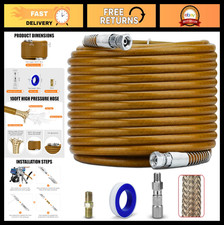 100FT Airless Spray Hose Kit - Brass Braided Hose, 1/4" Connector & Swivel Joint