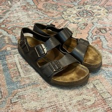 Birkenstock Men's Milano Oiled Leather Brown/Habana Sandals US 8 Men 41 EU