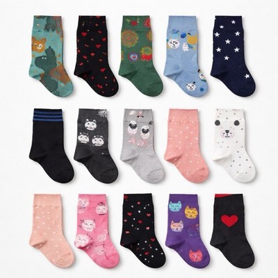 6 Paar Kinder-Socken fröhlich lustige Motive Baumwolle handgekettelte Bambus