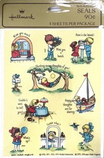 Vintage Hallmark Joan Walsh Anglund 4 Sticker Sheets 1976 New In Package Kids