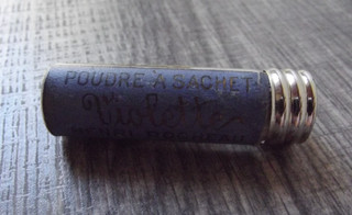 Antique Violette Powder Sachet Bottle Henri Rocheau Paris 1898 1/8 Cent Stamp