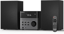 Home CD Stereo Shelf System, 30W Micro Hifi System (With CD Player, FM Radio, Bl