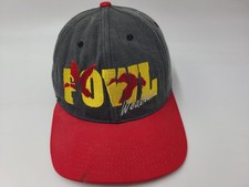 Vintage Fowl Weather Snapback Hat Cap Waterfowl Duck Goose Made in USA Gray Red