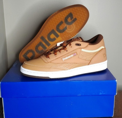 Palace x Reebok Club C Mid II Revenge, Soft Camel/Brush Brown/Reebok LE 5, Sz 12