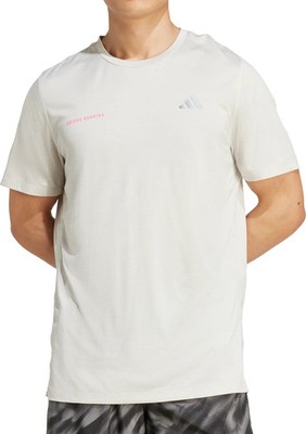 Adidas Own The Run Melange Herren Lauftop Grau Kurzarm Atmungsaktiv T-Shirt