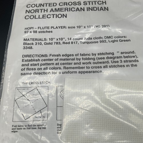 Kit de punto de cruz contado flautista Hopi colección india norteamericana - Imagen 2 de 5
