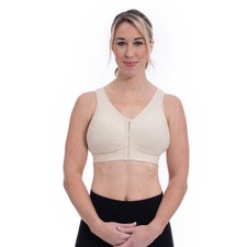 Enell Lite Sport Bra Nude Tan NL101 Front Closure Full Coverage All Day Sz 7