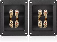 American Terminal 2PCS Rectangle 4-Way Speaker Box Terminal Cup with Banana