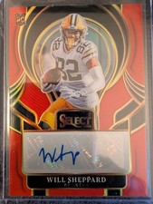 2025 Panini-Select Football Will Sheppard RC Red Prizm Autograph #68/75 READ