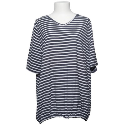 Ulla Popken, T-shirt, Größe: 50/52, Blau/Weiß, Baumwolle/Elasthan/Polyester #oWE