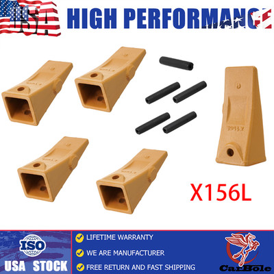 New X156L Long Hensley Style Bucket Teeth (5 Pack) + Pins Kits For Excavator