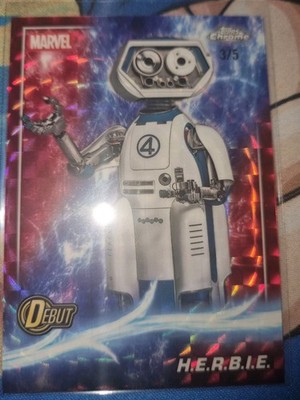 Herbie 2025 Topps Chrome Marvel Studios RED /5 H.E.R.B.I.E HERBIE DEBUT ROOKIE