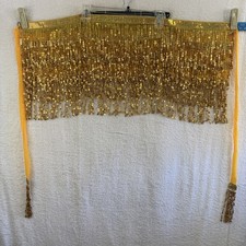 Sequin Fringe Belt One Size Gold Festival Bellydance