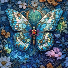 Diamond Art Club Crystal Blue Butterfly