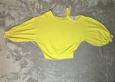 we the free people Sz XS NWT Yellow Sweater Oversized Long Sleeve Of The Shoulde