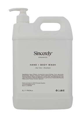 Sincerely Organics Hand & Body Wash Refill 5L | Organic Soap Refill Bulk   BNB S
