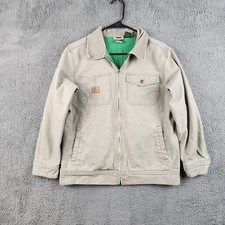 John Deere Jacket Boys Large 14/16 Canvas Trucker Corduroy Collar Barn Quilted