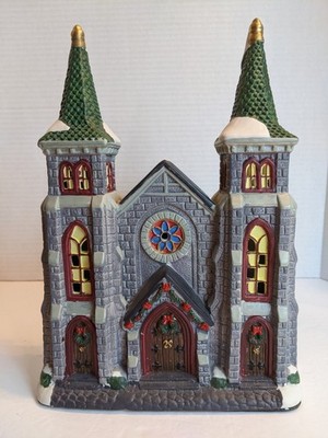 Holiday Time Vintage Victorian Lighted Village Cathedral Christmas Decor