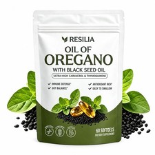 Resilia Oil of Oregano 6000mg with Black Seed Oil Softgels   60 Capsules