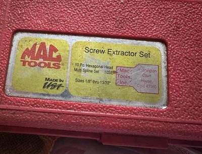MAC Tools Screw Extractor Set 10 PC Hexagonal Head