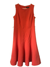 NEW Sharagano Slot Dress A-line Knee Length size 4 Orange (missing belt)