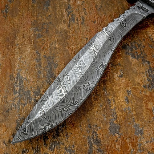 Model # 5347 Handmade Damascus Khukri Kukri Bowie Knife By Impact Cutlery - Picture 6 of 13