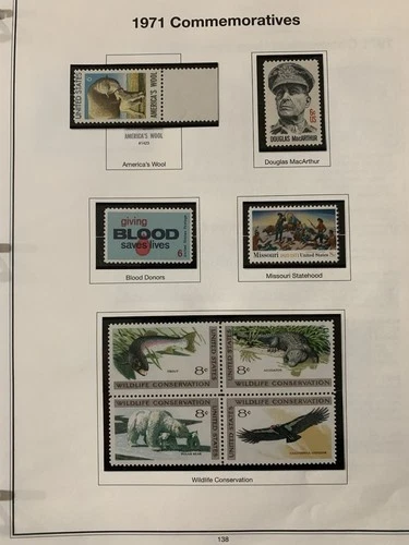 1971 Commemorative Stamp Set of 23 MNH #1423-1445 US Stamps