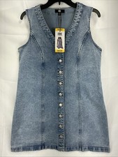 NWT Frye Medium Sleeveless Denim Mini Dress Light Wash