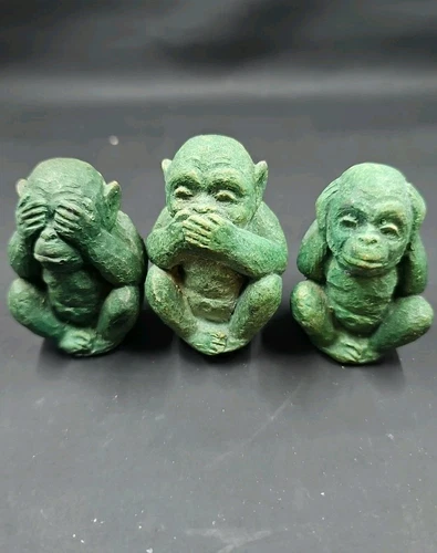 Vintage See Hear Speak No Evil Monkey Figurines 