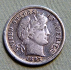 1897 United States Silver Barber Dime Choice - XF / EF Details - Lot 1879