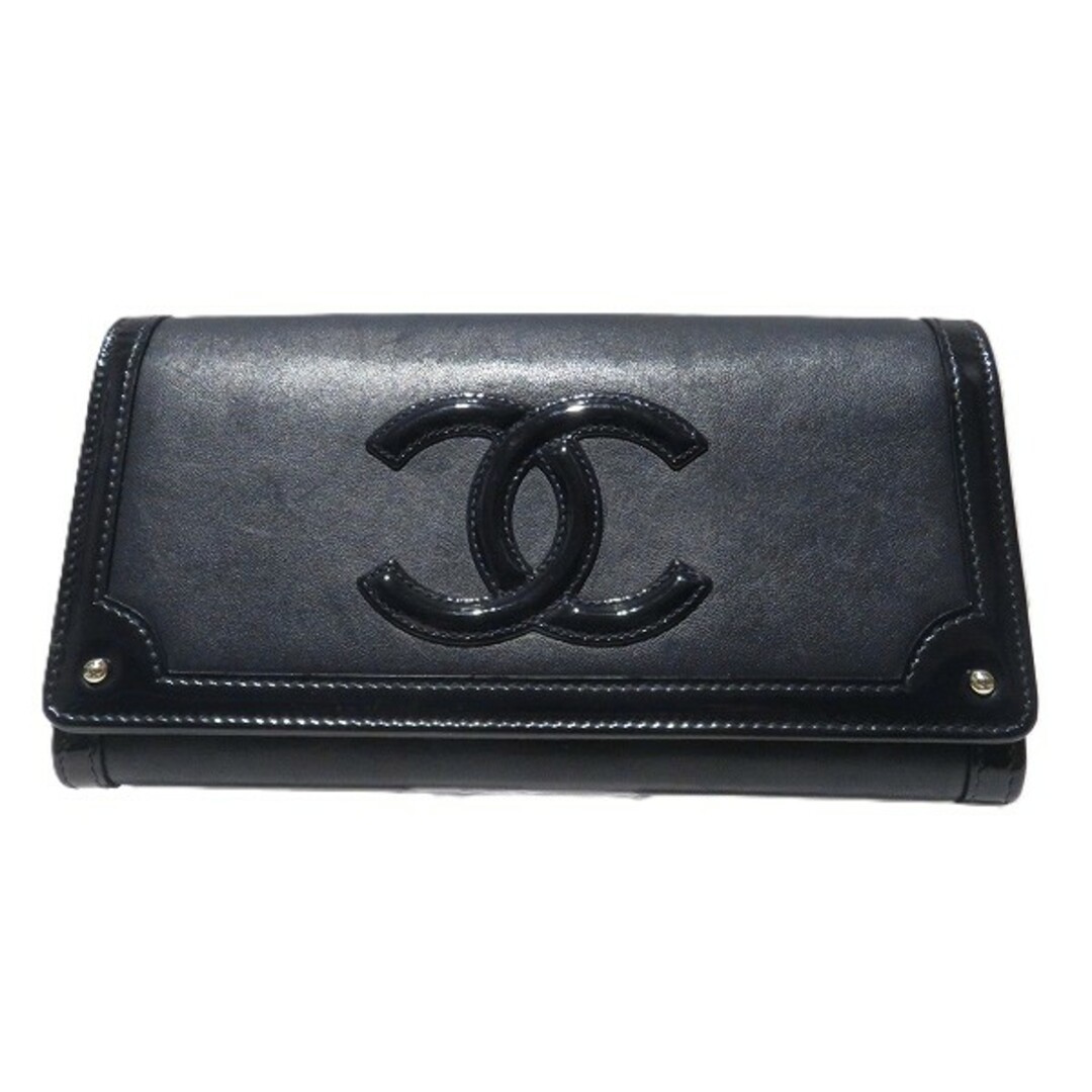 Chanel A80852 Leather Bifold Wallet Long For Women Used